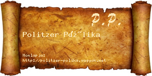 Politzer Pólika névjegykártya